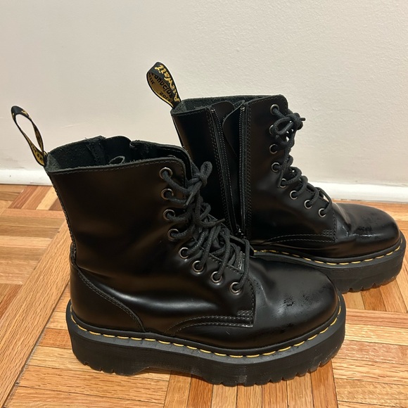 Dr. Martens Black Platform Combat Boots - Picture 5 of 8